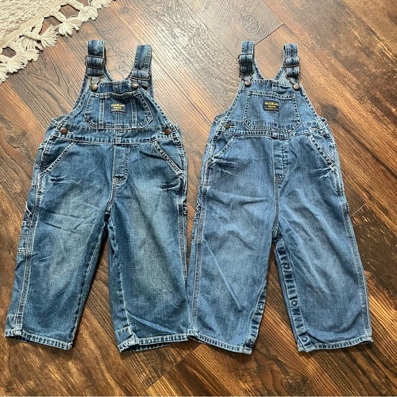 Lot Of 2 Vintage OshKosh B’gosh 24Months/2T Overalls - Picture 1 of 4